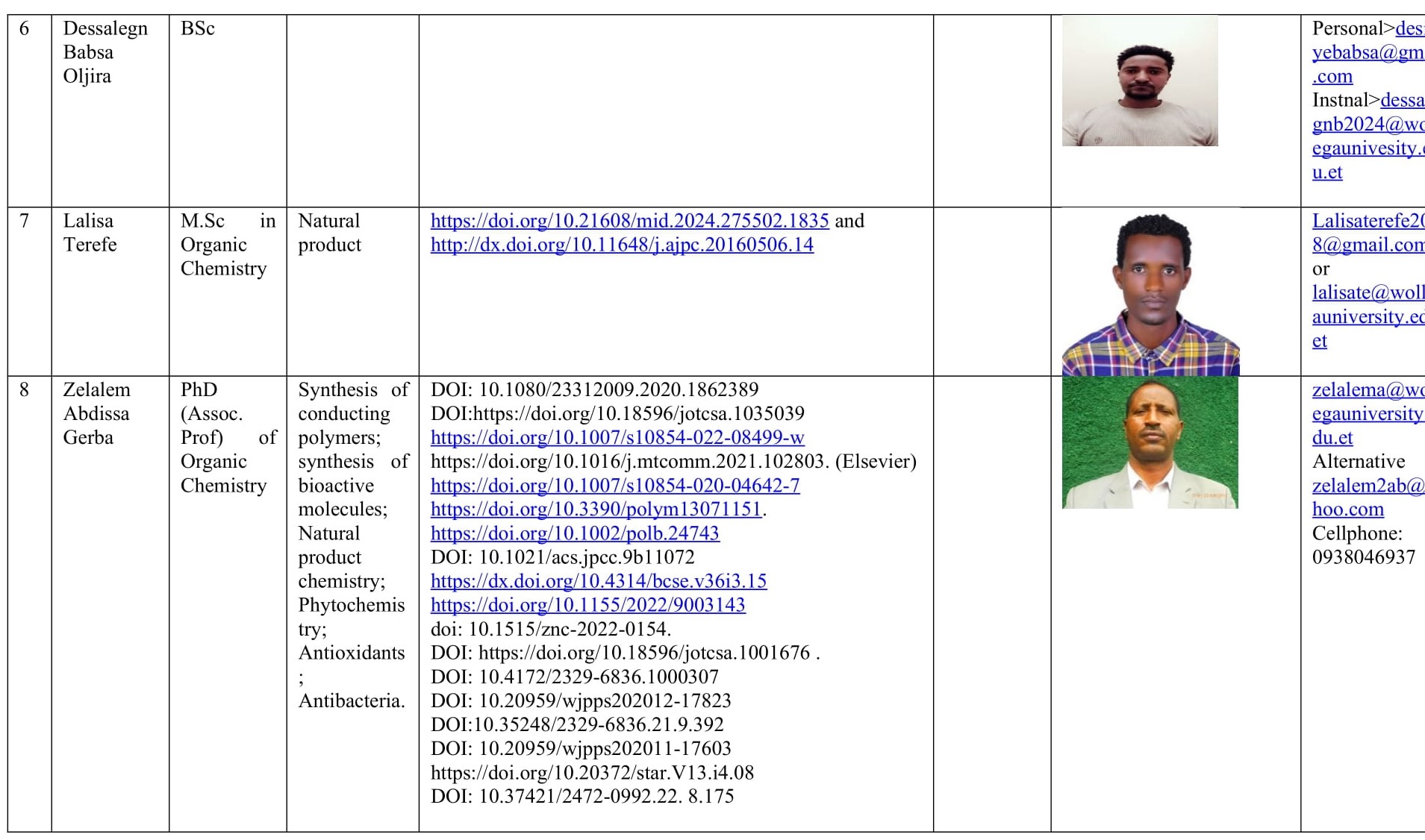 Deparment of Chemistry Profile 3
